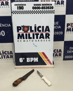 Polícia Militar prende homem por tentar matar duas pessoas com golpes de faca