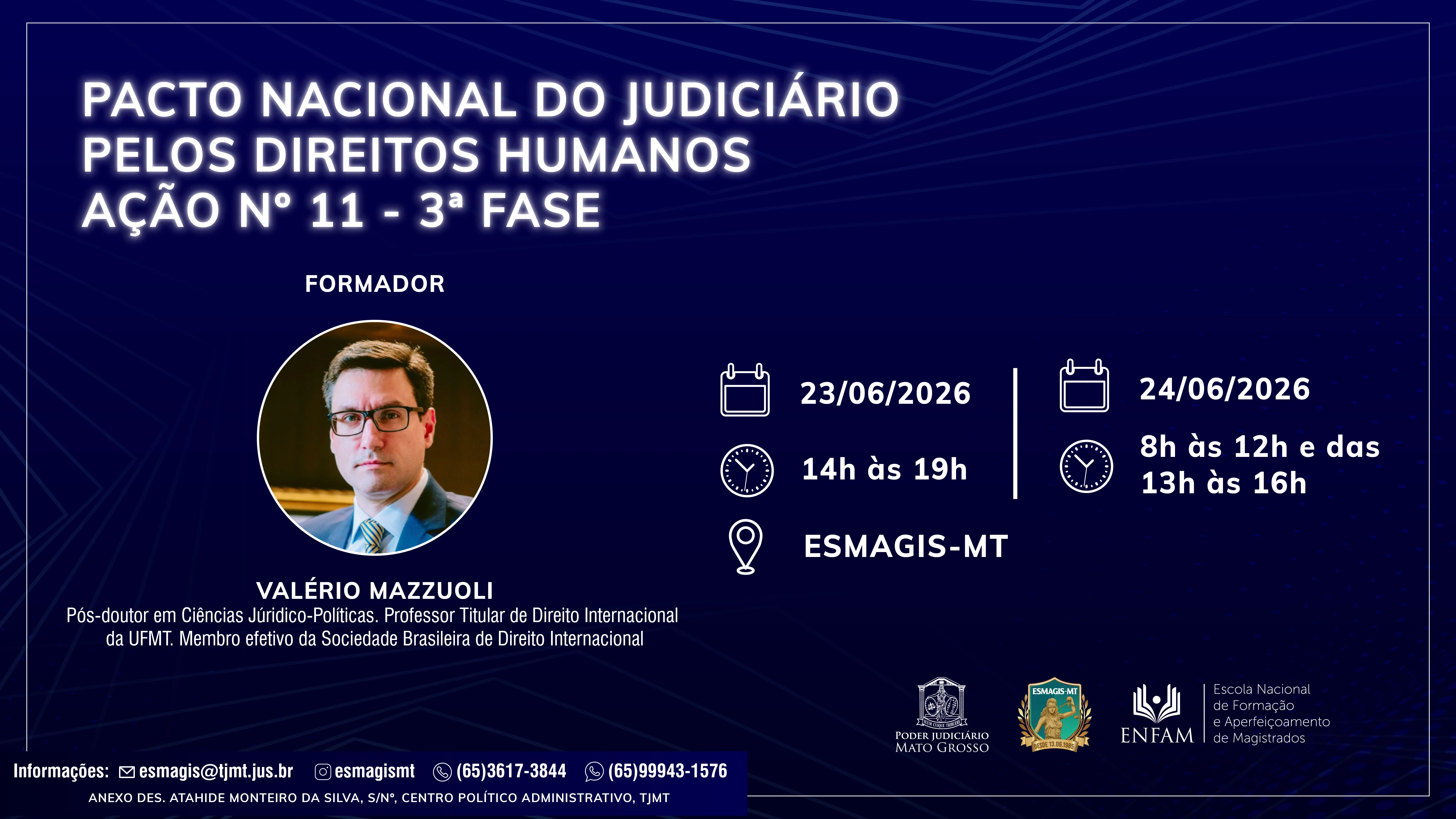 Banner digital azul escuro sobre o evento