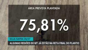 Plantio da soja 2026/27 avança em Mato Grosso com 75,81% semeado